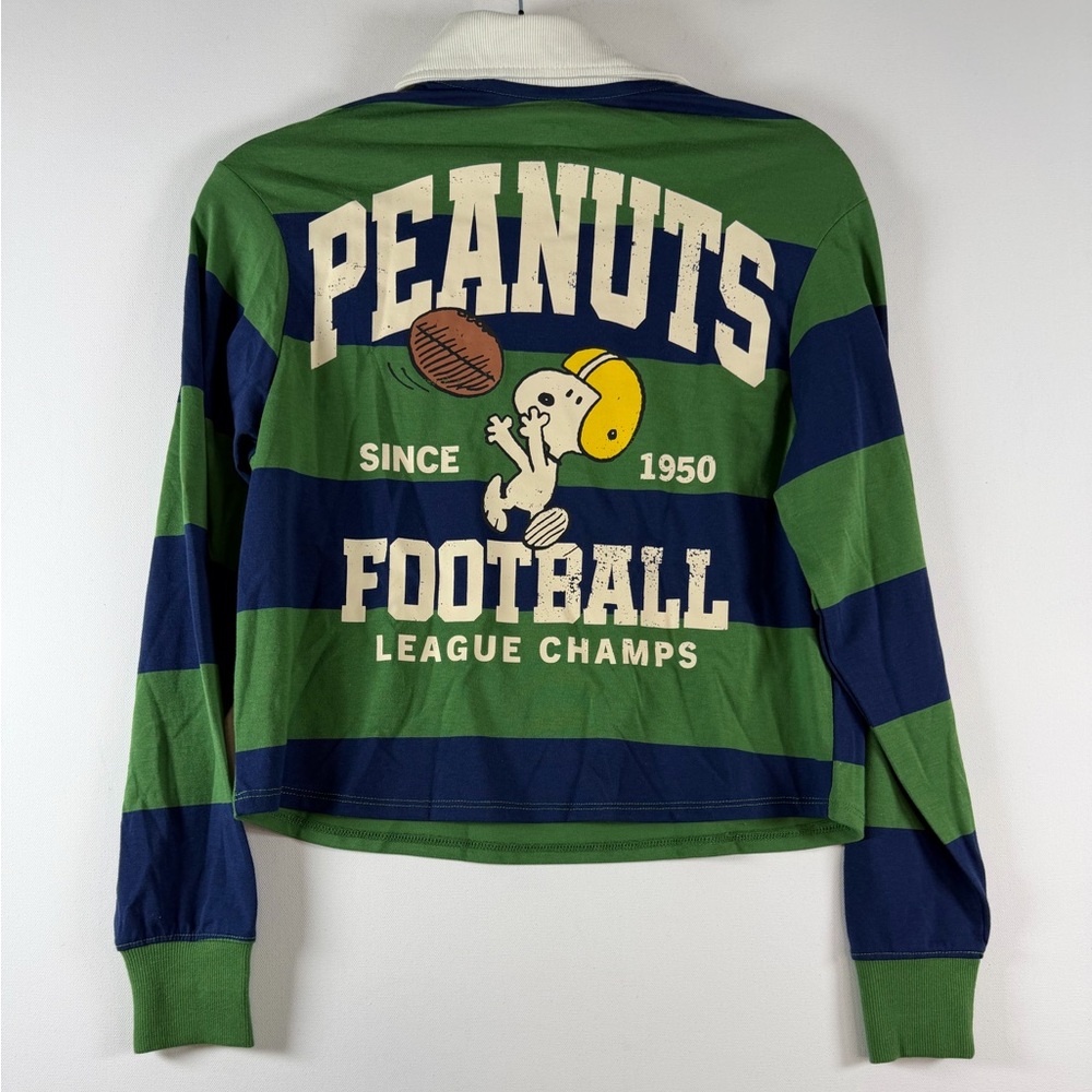 Peanuts Women’s Pullover Striped Rugby Polo Long Sleeve XS Sold Out - Picture 7 of 8